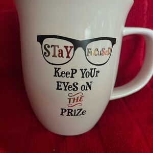 #55 Motivational White Mug with Black, Gold and Red Text